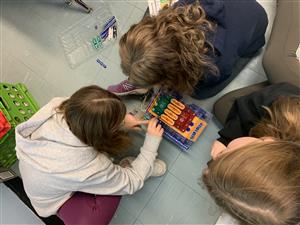 Students creating a circuit board